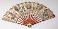 Lot 3510 - A late 19th century Chinese fan, the ivory...