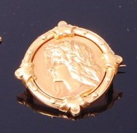 Lot 3315 - An Art Nouveau period yellow metal brooch, as...