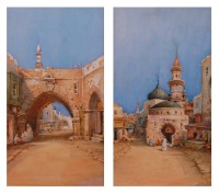 Lot 3523 - Circa 1900 school - Pair of North African...