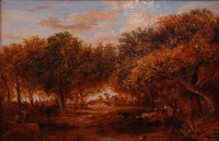 Lot 3530 - John Linnell (1792-1882) - Driving cattle...