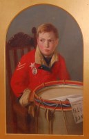 Lot 3534 - Charles Hunt (1803-1877) - Drummer Boy, oil on...