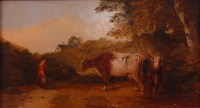 Lot 3550 - Henry Dawson (c19th) - Cattle and milkmaid...