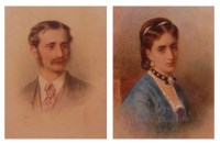 Lot 3553 - Edward Taylor (1828-1906) - Pair; Portrait of...