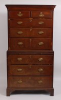 Lot 3604 - A George III walnut chest-on-chest, the upper...
