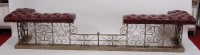 Lot 3606 - A wrought steel breakfront club fender, having...