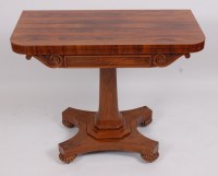 Lot 3617 - A Victorian rosewood card table, the D-shaped...