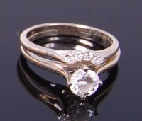 Lot 3436 - A 14ct white gold diamond solitaire ring, the...
