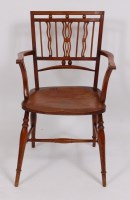 Lot 3634 - A 19th century fruitwood Mendlesham chair,...
