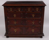 Lot 3641 - An antique joined oak chest, in the Jacobean...