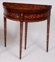Lot 3644 - A circa 1800 walnut and marquetry inlaid...