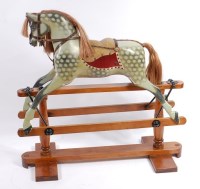 Lot 3646 - An circa 1900 dapple-grey rocking horse,...