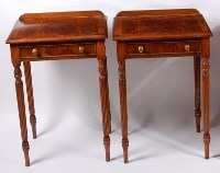 Lot 3649 - A pair of flame mahogany and crossbanded...