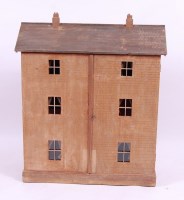 Lot 3651 - A circa 1900 painted pine dolls house, the...