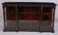 Lot 3660 - A late Victorian inverted breakfront ebonised,...
