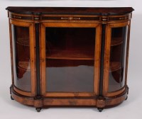 Lot 3670 - A Victorian figured walnut and inlaid credenza,...