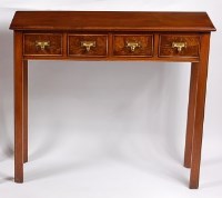 Lot 3673 - A mahogany and flame mahogany four drawer side...
