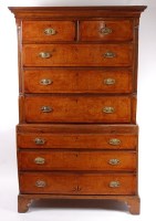 Lot 3680 - An 18th century and re-veneered burr oak and...