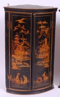 Lot 3691 - *An 18th century chinoiserie black lacquered...