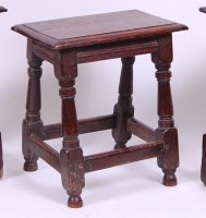 Lot 3698 - *An 18th century oak joint stool, the top...