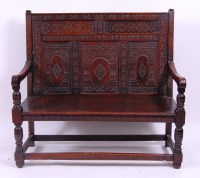 Lot 3700 - *A circa 1700 joined and later carved oak...