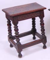 Lot 3705 - *A circa 1700 oak joint stool, the top having...