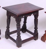 Lot 3706 - *An early 18th century oak joint stool, having...