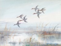 Lot 3568 - Roland Green (1896-1972) - Mallard ducks in...