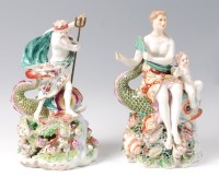 Lot 1085 - A pair of 18th century Derby porcelain figures...