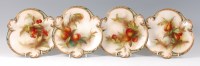 Lot 1091 - A set of four Royal Worcester Hadley ware...