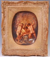 Lot 1101 - A 19th century continental painted porcelain...