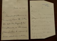 Lot 1012 - SALISBURY, Marquis of 1830-1903, 2 letters...