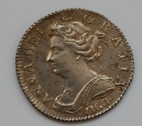 Lot 10 - England, 1703 sixpence, Queen Anne draped bust,...