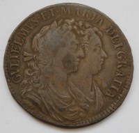 Lot 11 - England, 1689 half crown, William & Mary...