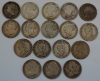 Lot 42 - Great Britain, 17 Victoria half crowns,...