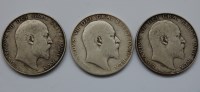 Lot 49 - Great Britain, 3 Edward VII half crowns; 1902,...