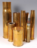 Lot 598 - A WW I brass shell case stamped Patronenfabrik...