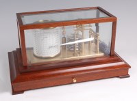Lot 1548 - A mahogany cased and glazed barograph by...