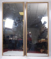 Lot 1573 - A pair 19th century giltwood framed pier glass,...