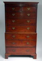 Lot 1601 - A George III mahogany chest-on-chest, the...