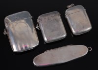 Lot 1312 - A late Victorian silver vesta, of plain oval...