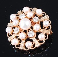Lot 1204 - A 9ct gold, cultured pearl and diamond set...