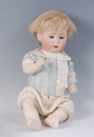 Lot 1389 - A Gebruder Heubach bisque headed baby doll,...