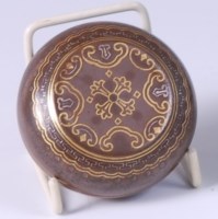 Lot 1404 - A Chinese brown glazed stoneware patch box and...