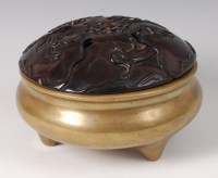 Lot 1409 - A Chinese bronze tripod censer, late...