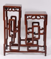 Lot 1412 - A Chinese rosewood two section jardiniere...