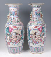 Lot 1435 - A pair of 19th century Chinese Canton floor...