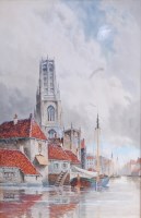 Lot 1472 - Louis Van Staaten (Dutch 1836-1909) - A canal...