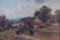 Lot 1479 - C Clayton - Feeding the ducks at Old Mill,...
