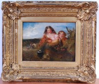 Lot 1493 - 19th century English school - Feeding the baby...