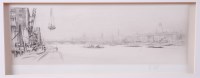 Lot 1497 - William Walcot (1874-1943) - Loading barges on...